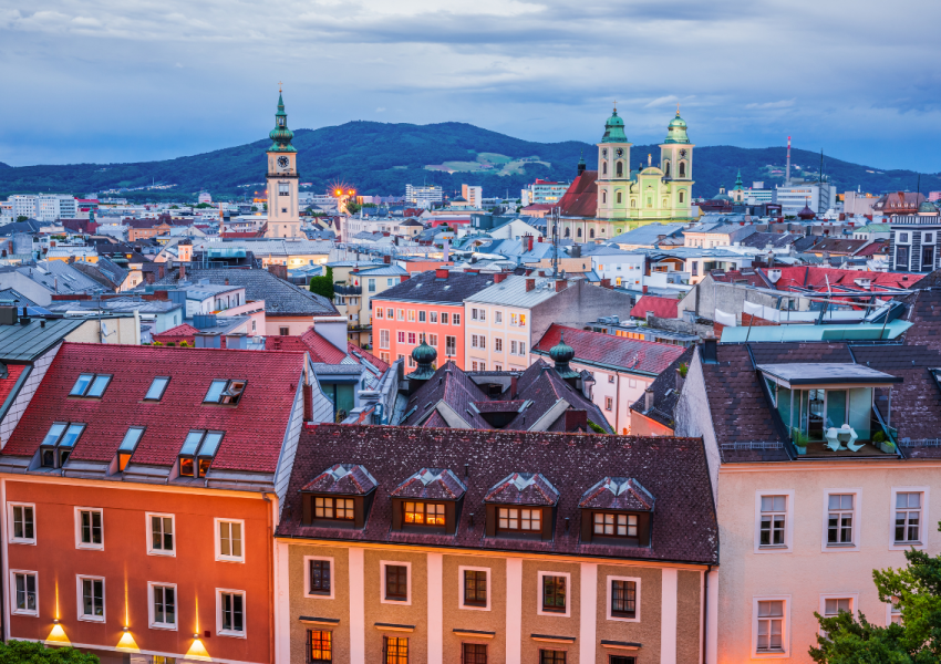 Panoramski pogled na Linz.